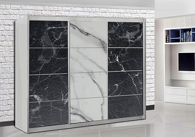 ארון הזזה 3 דלתות- דגם ארמון - פורמיקת שיש ארון הזזה 3 דלתות- דגם ארמון - פורמיקת שיש