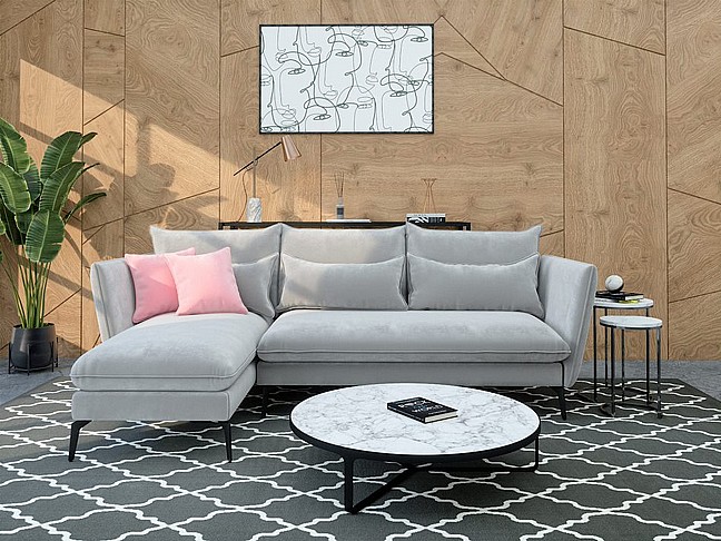 מערכת ישיבה פינתית מבד קטיפתי רחיץ - דגם מיילי מערכת ישיבה פינתית מבד קטיפתי רחיץ - דגם מיילי